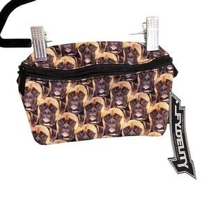 NWT Fydelity Unisex Tan Poochifer Boxer Dog Print Belt Strap Fanny Pack Pouch OS